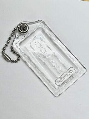 Coach Poppy Clear Hang Tag 3 1/2 inches wide EUC